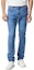 Shop VERSACE FW23 Slim Low-Waist Washed Jeans Indigo Blue 1011693-1A09961-1D360