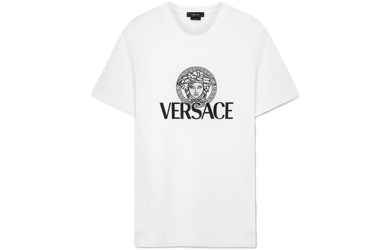 VERSACE FW23  White Pullover T-Shirt with Letter Logo Print. 1011504-1A08375-1W000 圖 2