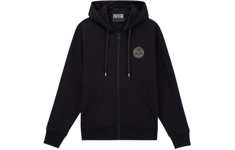 Versace FW23 Black Loose Fit Zip-Up Sweatshirt with Logo E74GAIY01-ECF00Y-E899
