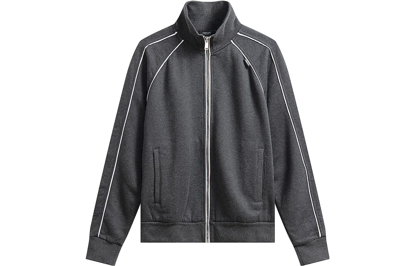 Versace FW23 Colorblock Zip-Up Jacket Gray 1000847-1A00687-1E060