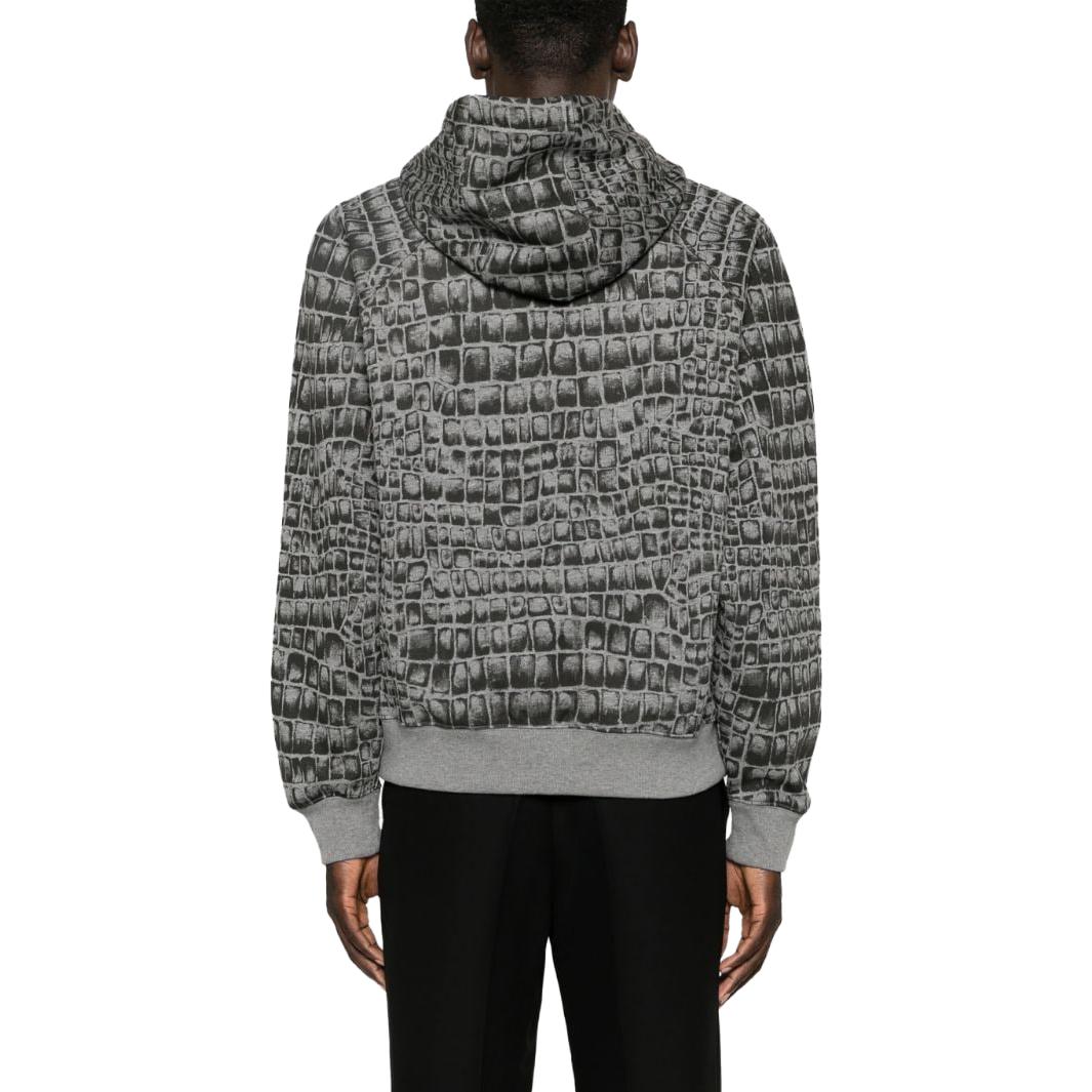 VERSACE FW23 Croc-Print Logo Hooded Sweatshirt  - Ash Gray 1012558-1A09051-2ED10 圖 4