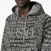 Details for VERSACE 2023秋冬鱷魚紋Logo連帽衫 - 灰色 1012558-1A09051-2ED10