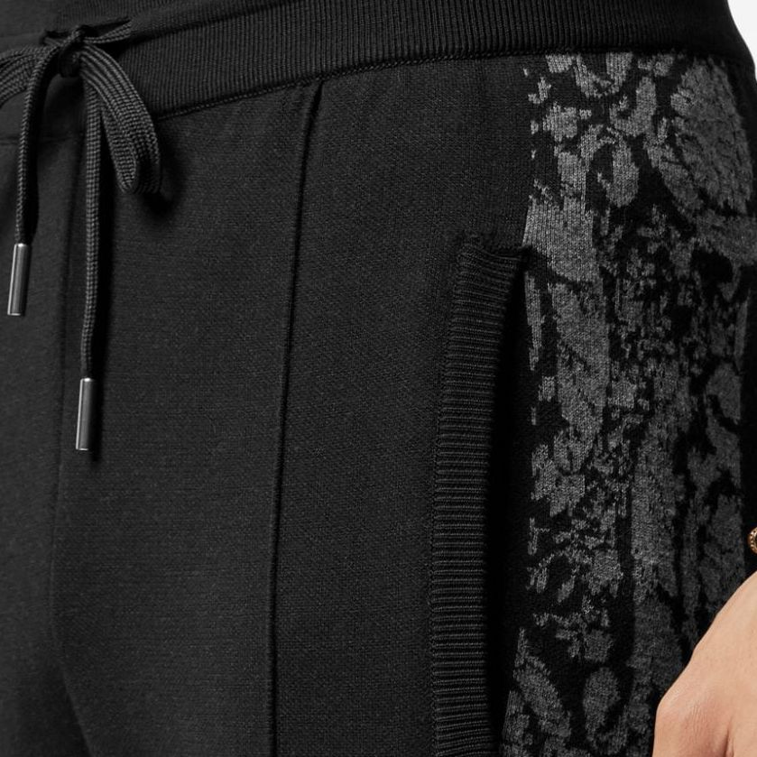 Sizing VERSACE FW23 提花圖案直筒抽繩休閒長褲 黑色 男款 1013253-1A09454-1B000