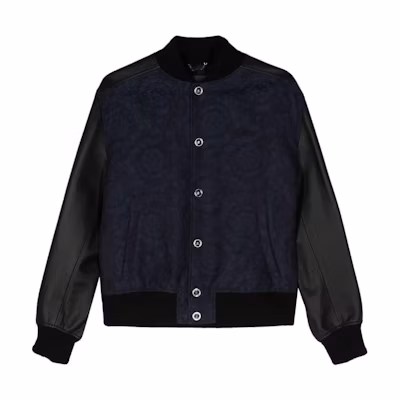 Versace FW23 Jacquard Single-Breasted Long-Sleeve Bomber Jacket Navy - Men 1013869-1A09815-1UI20
