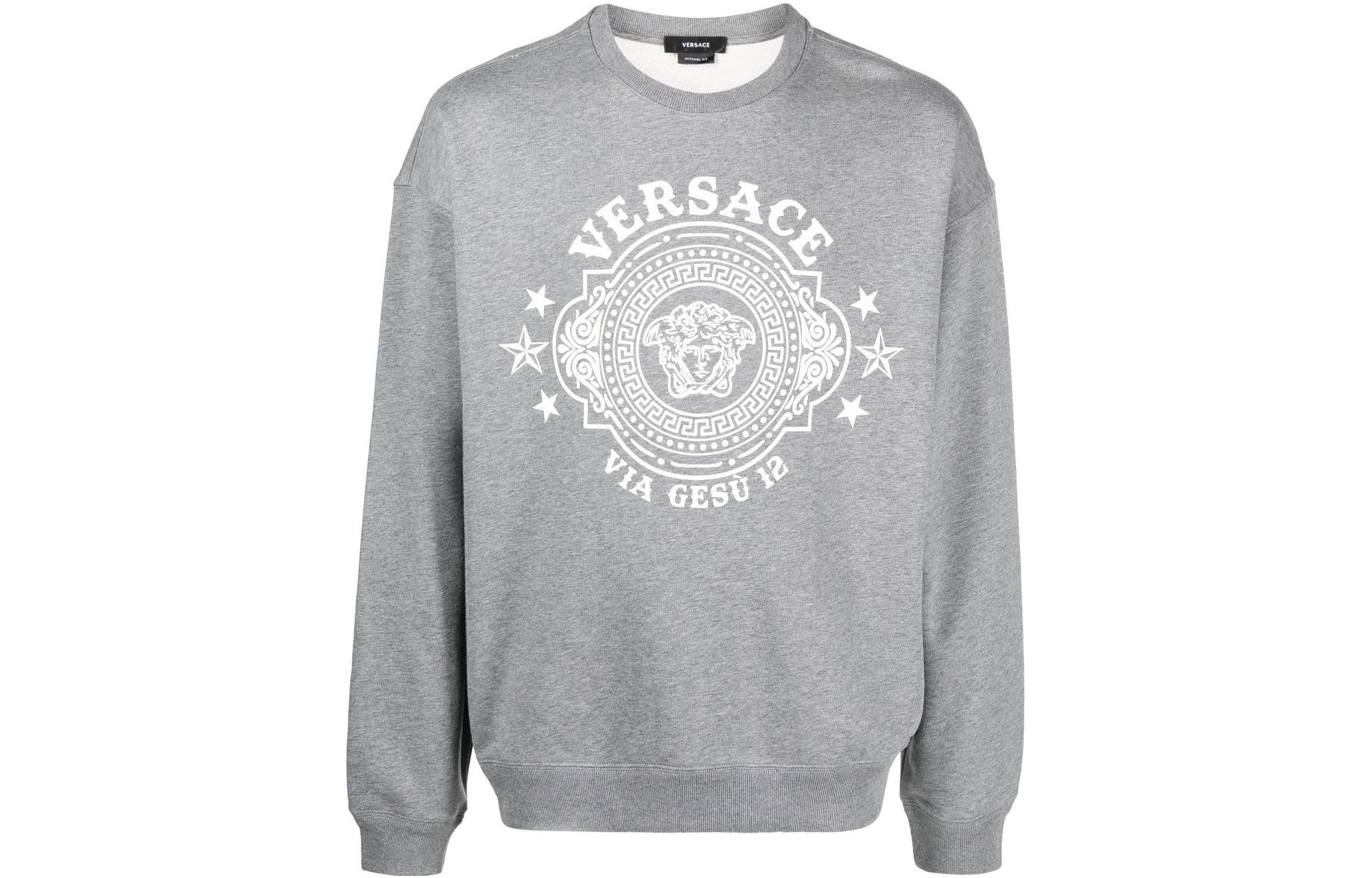 VERSACE FW23 Logo Printed Crewneck Long Sleeve Sweatshirt  Grey 1010706-1A07766-1E100 圖 2