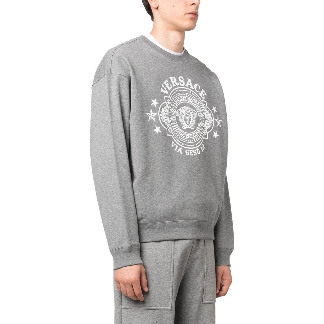 VERSACE FW23 Logo Printed Crewneck Long Sleeve Sweatshirt  Grey 1010706-1A07766-1E100 圖 5