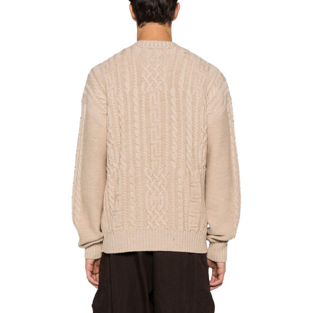 VERSACE FW23 Solid Medusa Pattern Cable Knit Sweater Men’s Beige 1013556-1A09578-1KD40 圖 4
