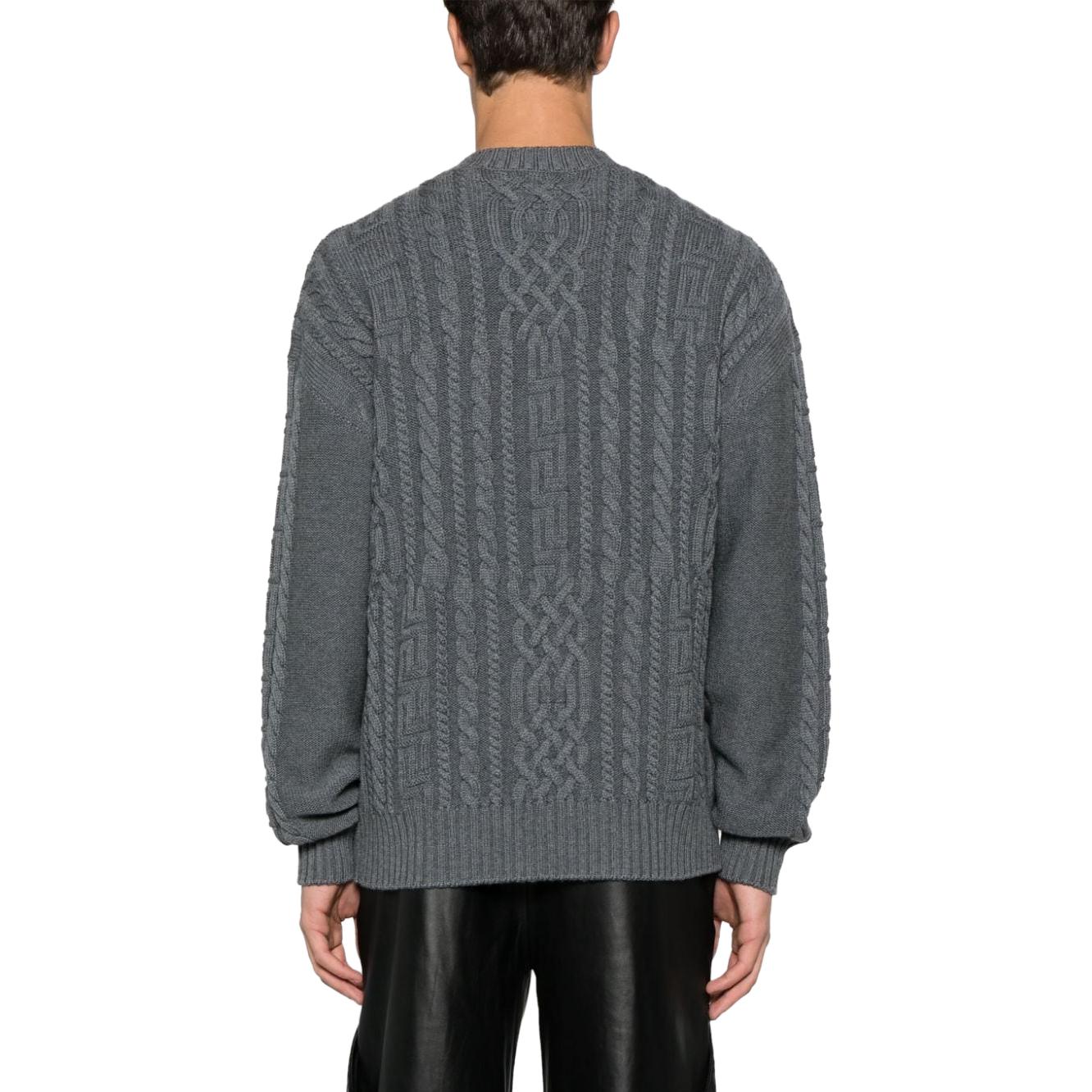 VERSACE FW23 Solid Medusa Pattern Cable Knit Sweater Men’s Beige 1013556-1A09578-1KD40 圖 8