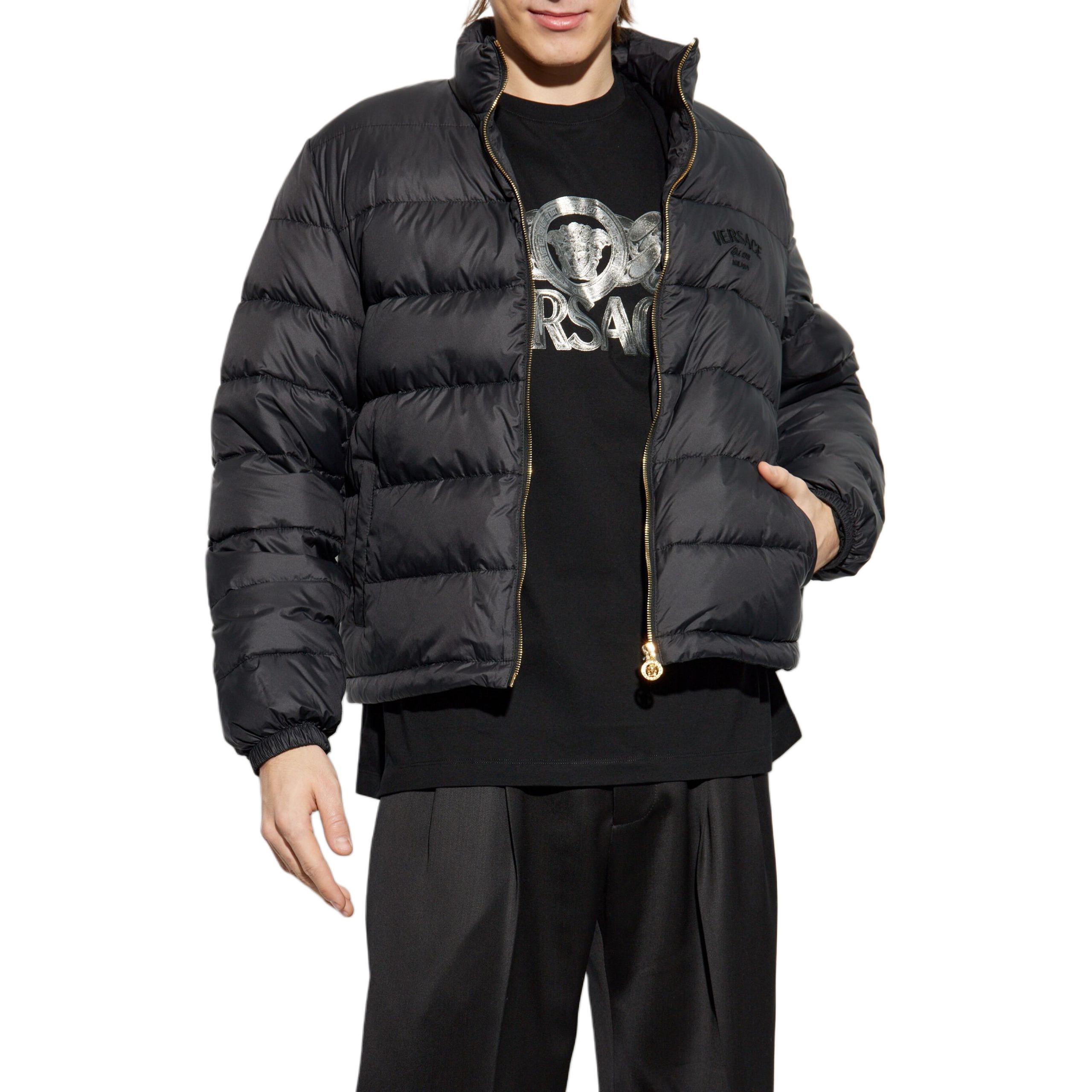 VERSACE FW24  Logo Embroidered Zip-Up Jacket Black 1013537-1A13711-1B000 圖 3