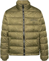 VERSACE FW24 Olive Green Logo Embroidered Puffer Jacket with Zipper. 1013537-1A11459-1GM10 VERSACE FW24 Olive Green Logo Embroidered Puffer Jacket with Zipper. 1013537-1A11459-1GM10