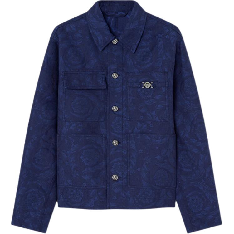 Versace FW24 Jacquard Workwear Cuff Jacket - Blue 1018852-1A09781-1UI20