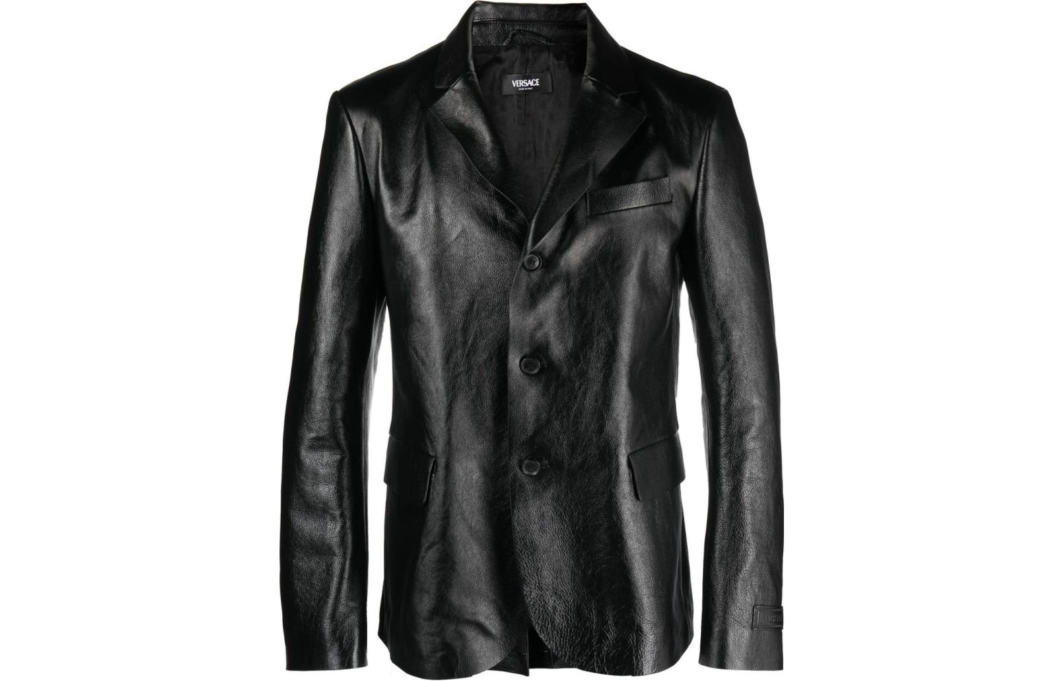 Versace Glossy Single-Breasted Jacket Black 1011640-1A08757-1B000