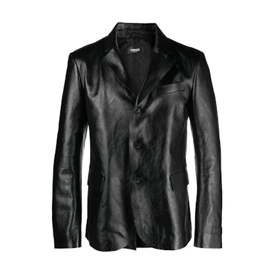 Versace Glossy Single-Breasted Jacket Black 1011640-1A08757-1B000