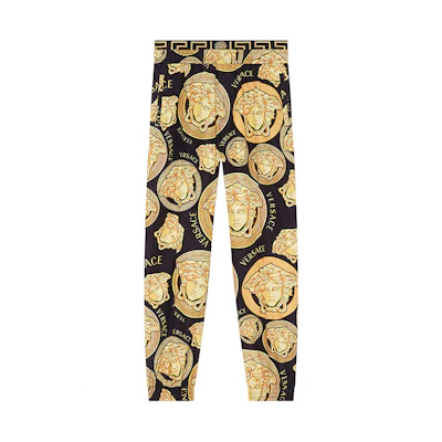 VERSACE Gold Baroque Print Logo Jogger Sweatpants A88538-1F00539-5B000