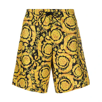 VERSACE Gold Baroque Print Shorts ABU05021-A233170-A7900