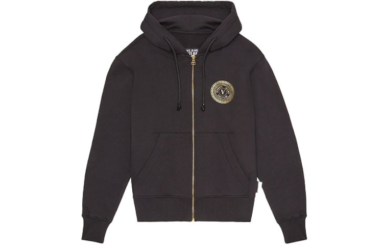 Versace Gold Foil V-Print Sweatshirt Black EB7GZA7TY-E30318-2EK42