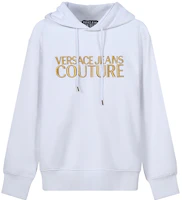 Versace Gold Logo Cotton Fleece Sweatshirt White 71GAIT01-CF00T-G03 Versace Gold Logo Cotton Fleece Sweatshirt White 71GAIT01-CF00T-G03
