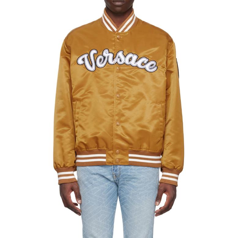 Versace Gold Logo Print Snap-Button Side Pocket Jacket 1008027-1A05725-1N880