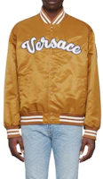 Versace Gold Logo Print Snap-Button Side Pocket Jacket 1008027-1A05725-1N880 Versace Gold Logo Print Snap-Button Side Pocket Jacket 1008027-1A05725-1N880