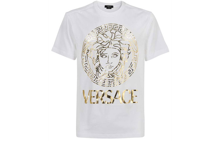 VERSACE Gold Logo T-Shirt White A89286-A228806-A1001