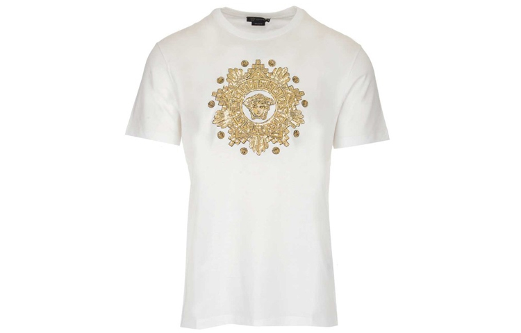 VERSACE Gold Medusa Head Short Sleeve Tee White A85171-A228806-A2088