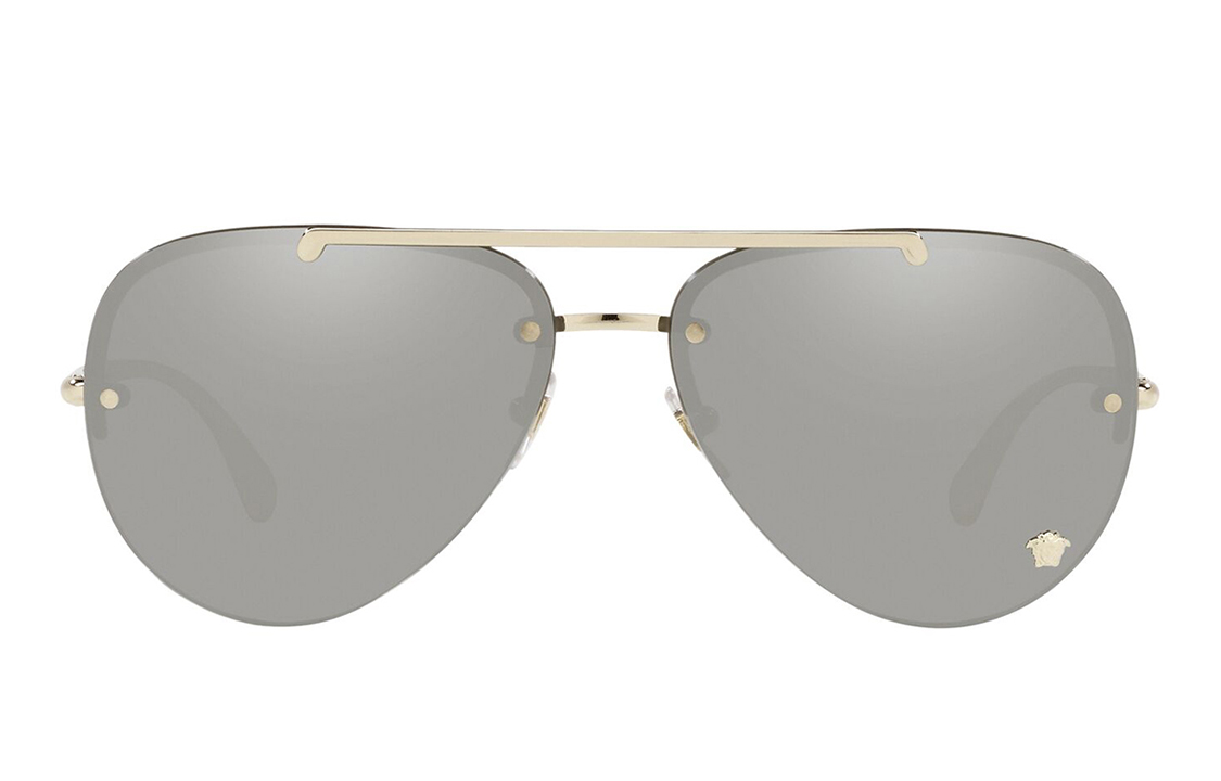Lookbook Gafas de Sol Versace Aviador Doradas de Metal Unisex Edición para Parejas. VE223112526G