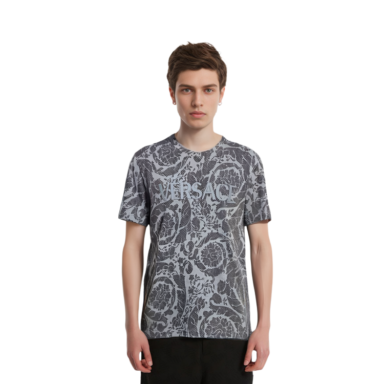 VERSACE Graphic Print Crew Neck Short Sleeve T-Shirt  Grey. 1012548-1A09037-2ED10 圖 4