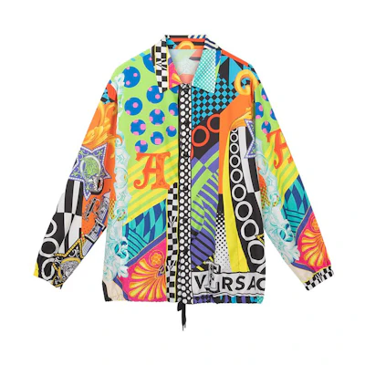 Versace Graphic Print Loose Fit Floral Jacket Multicolor A82746-A235623-A7000