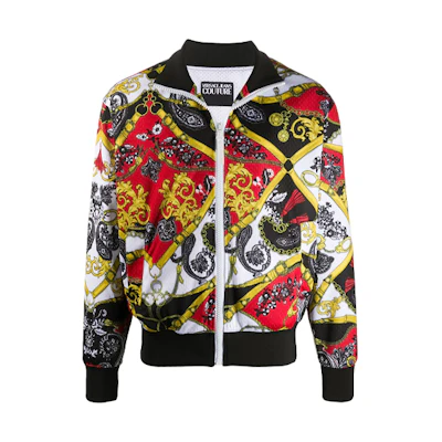Versace Graphic Print Zip-Up Jacket Multicolor B7GZA7F3-S0851-500