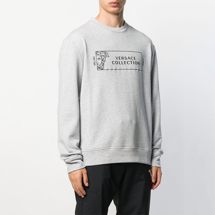 VERSACE Gray Crewneck Pullover Sweatshirt for Men V800821XX-VJ00358-V8015 圖 4