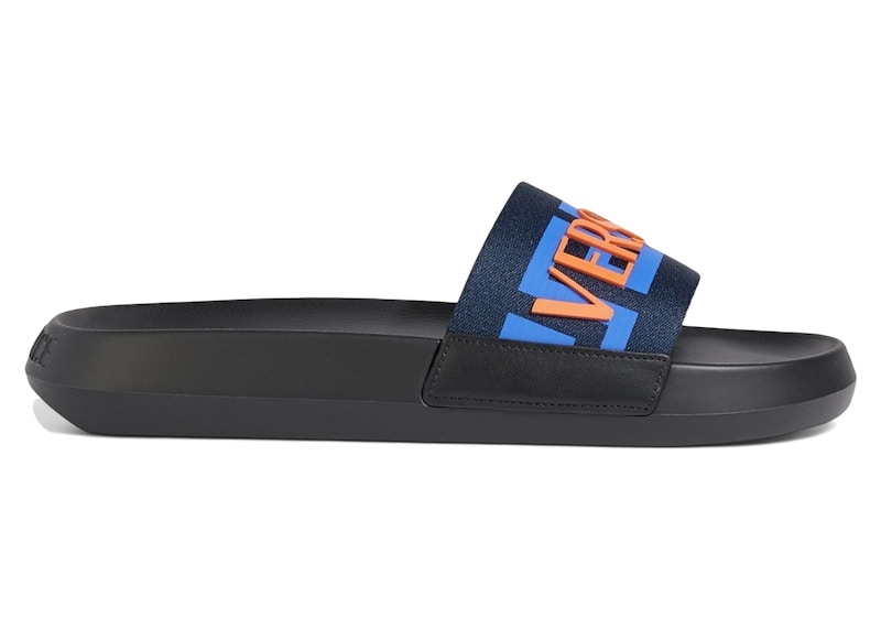 Versace Greca Logo Slide 'Black Blue Red' 1008732-1A0562-72UF90