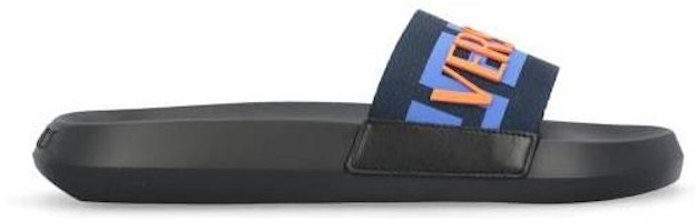 Versace Greca Logo Slide 'Black Blue Red' 1008732-1A0562-72UF90 Versace Greca Logo Slide 'Black Blue Red' 1008732-1A0562-72UF90