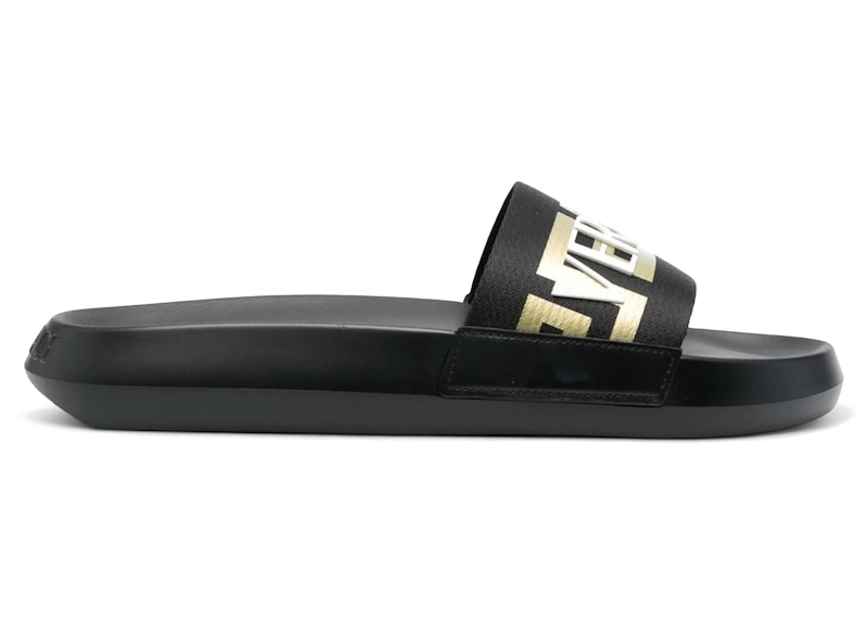 Versace Greca Logo Slide 'Black Gold White' 1008732-1A05627-2B150