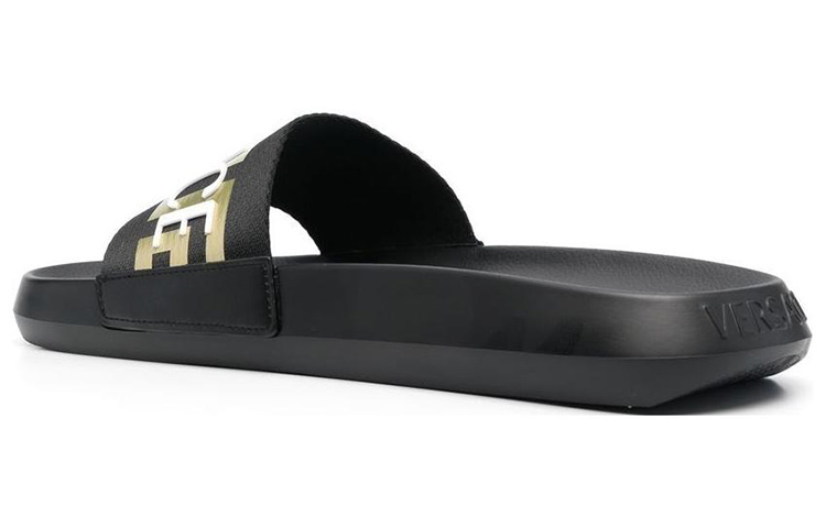 Shop Versace Sandalia 'Negro Amarillo' 1008732_1A05627_2B150