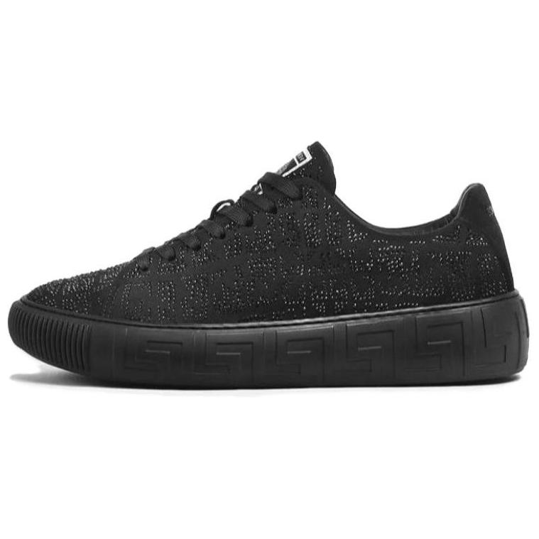 Versace Greca Low 'Crystal Croc Effect - Black'