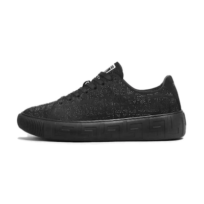 Versace Greca Low 'Crystal Croc Effect - Black'