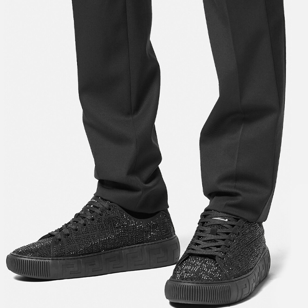 Versace Greca Low 'Crystal Croc Effect - Black' 圖 4