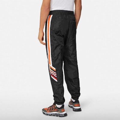 Versace Greca Pattern Elastic Waist Knit Joggers - Black 1001058-1A00709-6B120 Shop Versace Greca Pattern Elastic Waist Knit Joggers - Black 1001058-1A00709-6B120