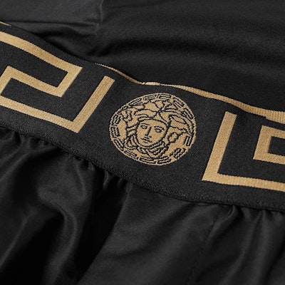 VERSACE GRECA Pantalones Cortos de Baño Negros de Tiro Medio ABU01023-A232415-A80G Sizing VERSACE GRECA Pantalones Cortos de Baño Negros de Tiro Medio ABU01023-A232415-A80G