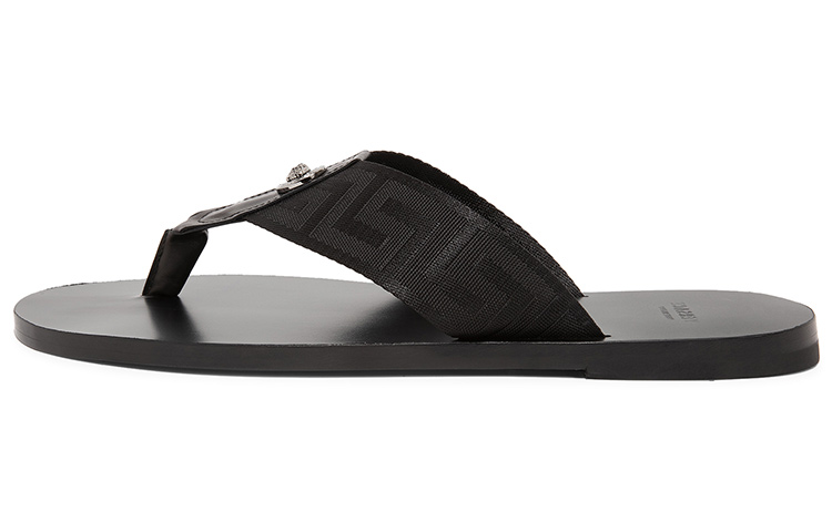 Buy VERSACE范思哲 人字平底圓頭 時尚涼拖 男款 黑色