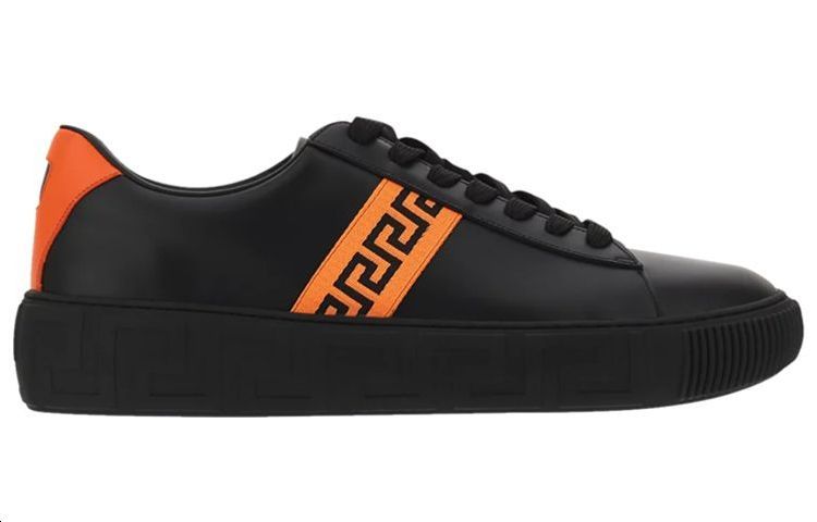 Order Sneaker Versace Greca 'Hitam Neon Oranye' DSU8404-1A00775-2B840