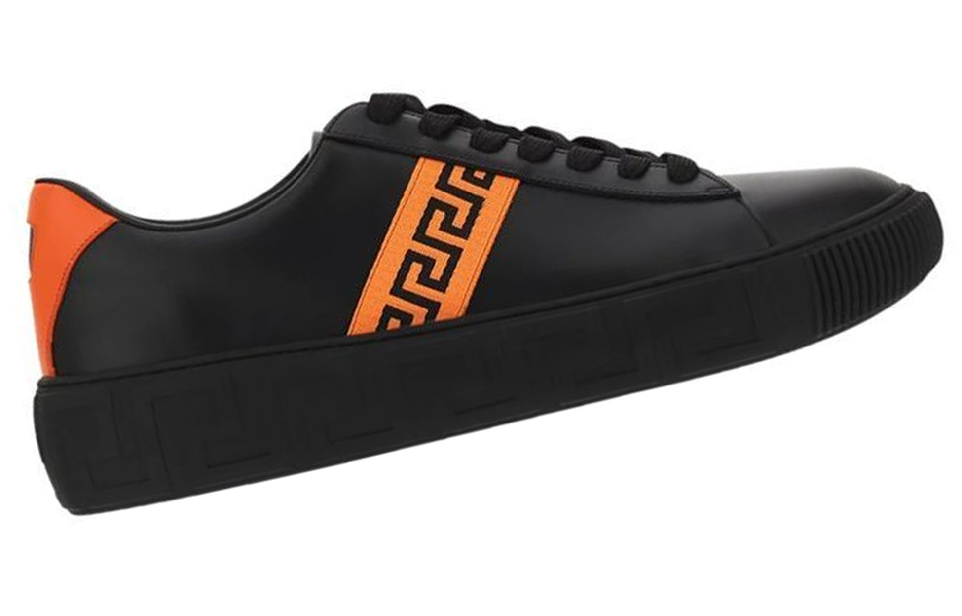Shop Sneaker Versace Greca 'Hitam Neon Oranye' DSU8404-1A00775-2B840