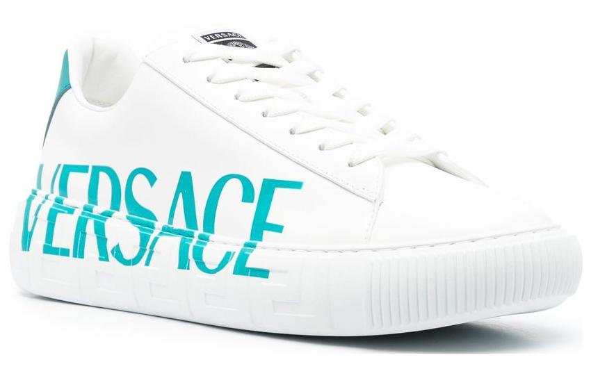 Order ヴェルサーチ グレカ スニーカー 白アクアブルー DSU8404-1A06933-2WA90