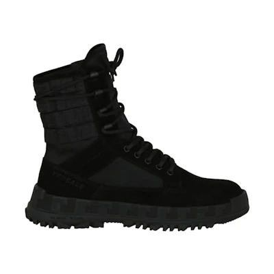 Versace Greca Suede Ankle Boots Black