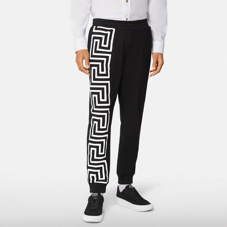 VERSACE Greek Key Jogger Sweatpants Black Elastic Waistband. 1001085-1A00720-1B000 圖 3