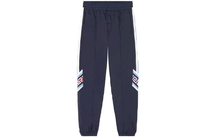 Order VERSACE Greek Key Print Mid-Rise Jogger Pants for Men - Navy Blue. 1001058-1A00709-6U370