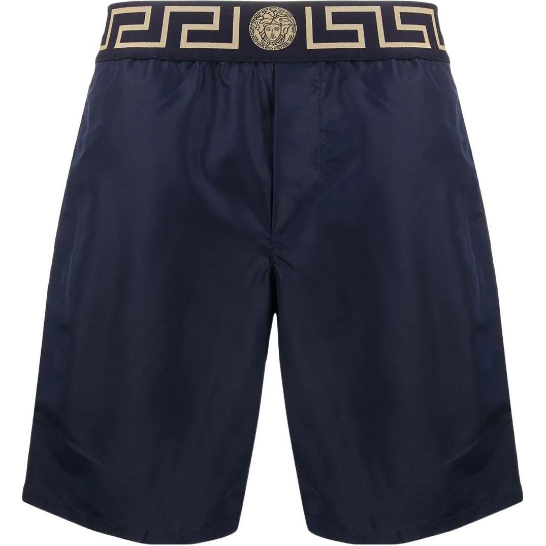 VERSACE Greek Key Print Swim Trunks Men’s Boxer Blue. ABU01023-A232415-A70W