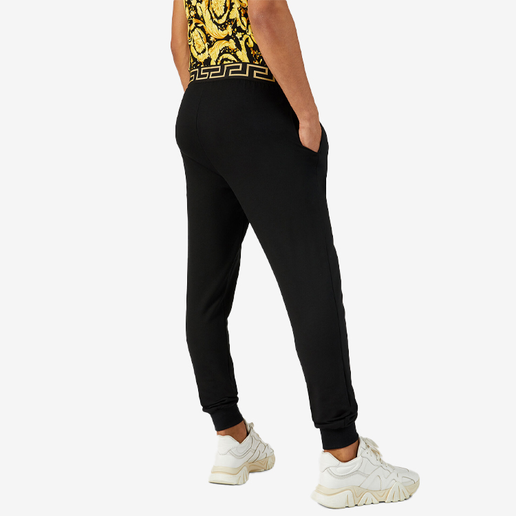 Details for 范思哲 希腊钥匙装饰黑色休闲裤 AGU15011-AV00194-A80G