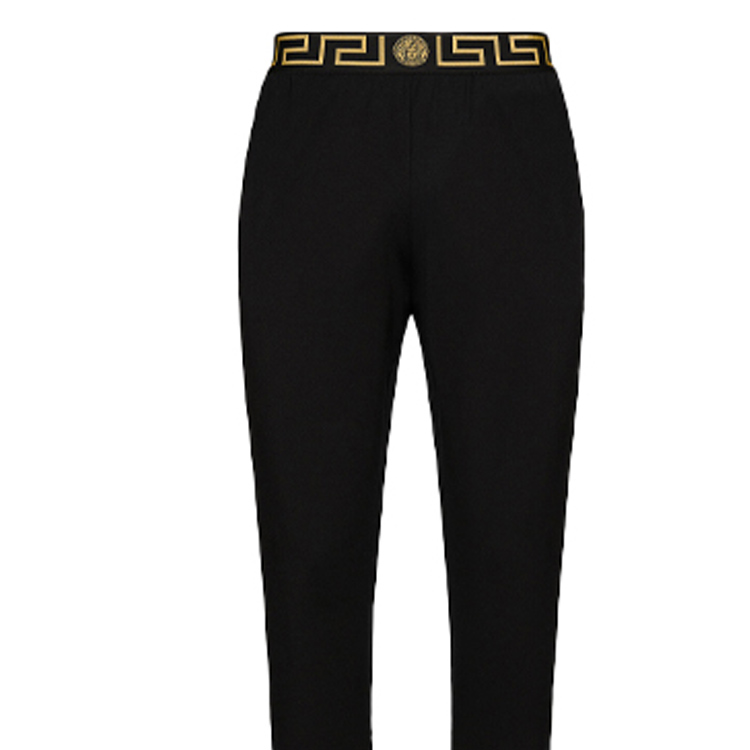 Sizing 范思哲 希腊钥匙装饰黑色休闲裤 AGU15011-AV00194-A80G