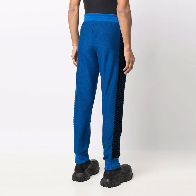 Shop VERSACE Greek Pattern Joggers Blue Track Pants 1003616-1A02223-1U820
